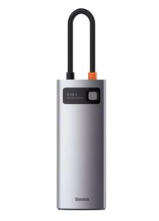 Usb-hub адаптер baseus series 5-in-1 30hz version (3xusb3.0+4khd+type-c).wkwg020013*