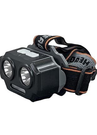 Ліхтарик налобний світлодіодний акумулятор stenson sq-803 4.1*7.2см (2*р30+3*smd) 1200mah