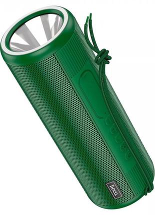 Портативная колонка c фонариком hoco bora sports bt speaker hc11 tws / aux / fm / tf / usb 5wx2 dark green