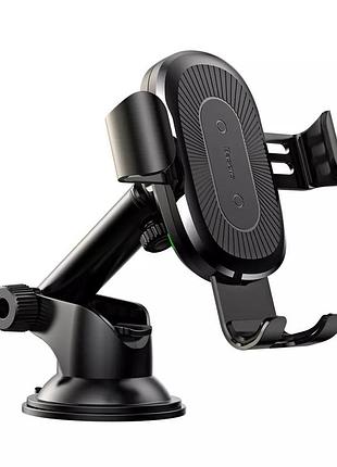 Автотримач механічний з бездротовою зарядкою baseus gravity car mount osculum type 1.7a wxyl-a01 black