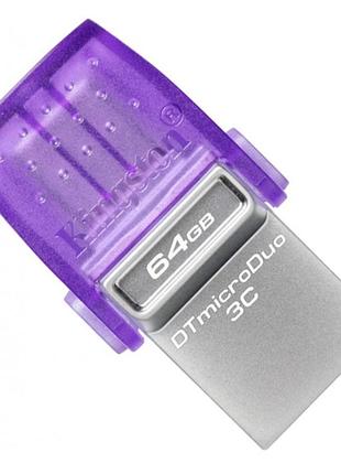 Флеш пам'ять kingston microduo 3c dual usb-a+usb-c 64gb