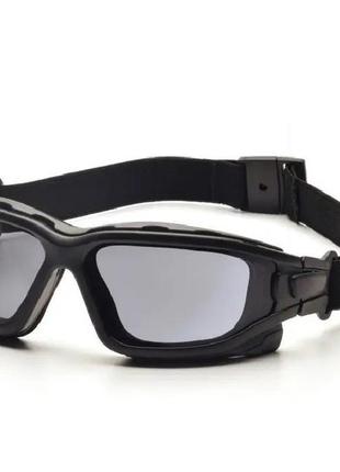 Очки тактические стрелковые с уплотнителем pyramex i-force slim anti-fog серый