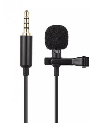 Петличний дротовий мікрофон 3.5 mm mini-jack black