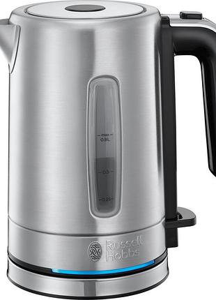 Электрочайник russell hobbs compacthome 0,8л дисковый с подсветкой 2200вт черный (24190-70)