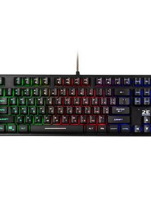 Клавиатура игровая 2e 2e-kg355ubk gaming kg355 led 87key usb проводная eng/ru/ua black
