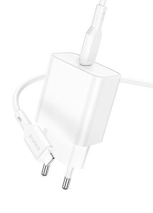 Зарядное устройство borofone type-c to lightning cable power single port charger set ba71a |1type-c, 20w/3a,