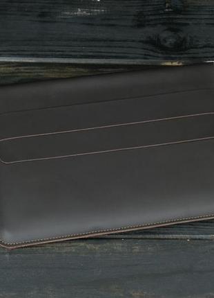 Кожаный чехол для macbook дизайн №24, натуральная кожа grand, цвет коричневый оттенок шоколад