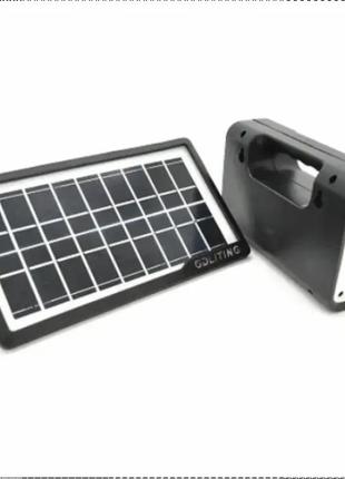 Ліхтар акумуляторний з функцією powerbank gdlite led-gd-1 із сонячною панеллю та 3 лампами чорний3 фото