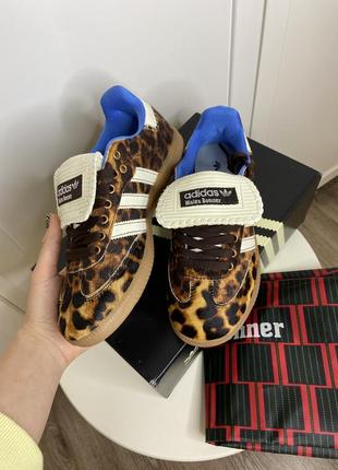 Короссовки adidas samba leopard, кроссы, кеды кроссовки леопардовые коллаборация wales bonner "pony leo"2 фото