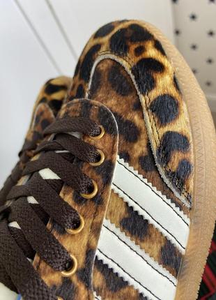 Короссовки adidas samba leopard, кроссы, кеды кроссовки леопардовые коллаборация wales bonner "pony leo"3 фото