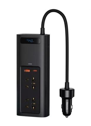 Автомобильный преобразователь baseus in-car inverter 150w (cn/eu 220v) black crnbq-a01