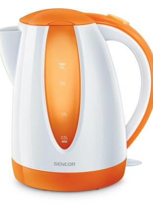 Дисковий електрочайник sencor swk 181 1.8л 2000вт біло-помаранчевий (swk1813or)