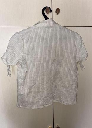 Блуза рубашка кофточка на пуговицах органическая катон / лен mango 🥭7 фото