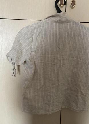 Блуза рубашка кофточка на пуговицах органическая катон / лен mango 🥭8 фото