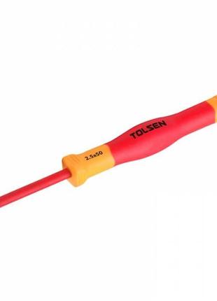 Ізольована прецизійна викрутка з плоским наконечником 2,5 мм до 1000 в tolsen tools premium 50 мм