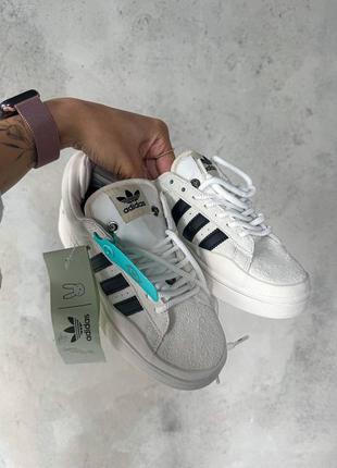 Замшевые кроссовки adidas campus x bad banny white