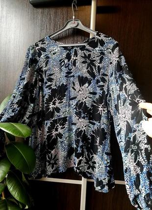 Шикарная, блуза блузка цветы. вискоза2 фото