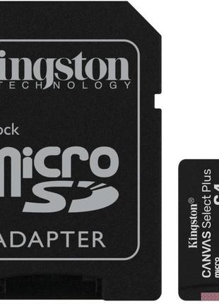 Карта памяти kingston sdcs2/64gb 64gb microsdxc canvas select plus с адаптером sd
