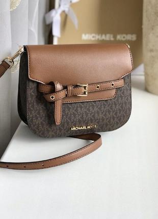 Сумка женская кросс-боди michael kors оригинал emilia small logo crossbody bag кросс боди коричневая