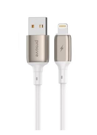 Кабель charge\otg proove flex metal usb to lightning 2.4a 1m white ccfm20001102