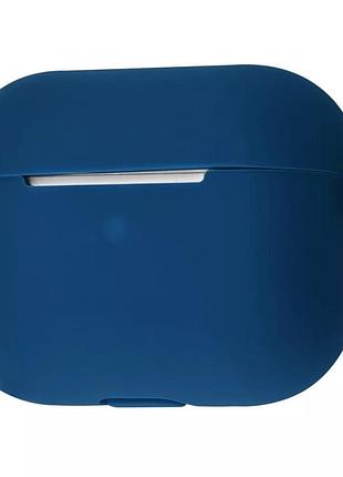 Чехол silicone case new для наушников airpods pro с карабином midnight blue