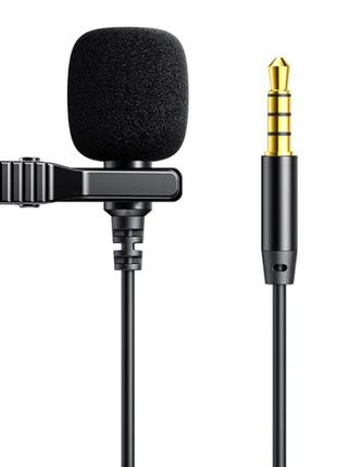 Микрофон петличный петлички joyroom lavalier microphone jr-lm1 aux 3m