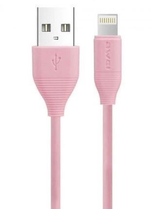 Кабель lightning awei cl-93 для iphone 1m rose