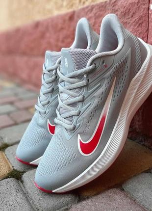 Nike zoom серые с красным9 фото