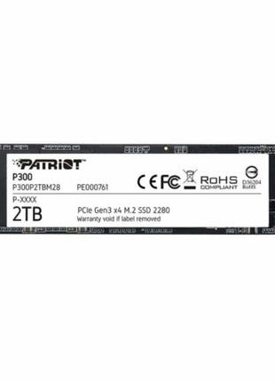 Твердотільний накопичувач ssd m.2 patriot p300 2tb nvme 2280 pcie 3.0x4 3d nand tlc p300p2tbm28