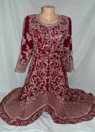 Восточное,индийское платье в камнях с вышивкой р.m-l2 фото