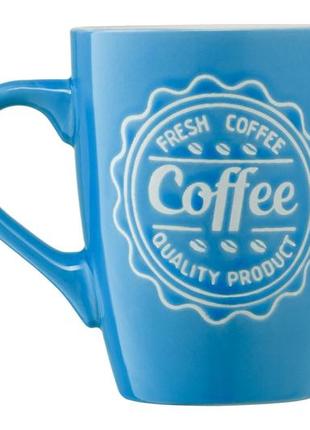 Керамічна чашка ardesto coffee з візерунком 330мл синій (ar3469bl)5 фото
