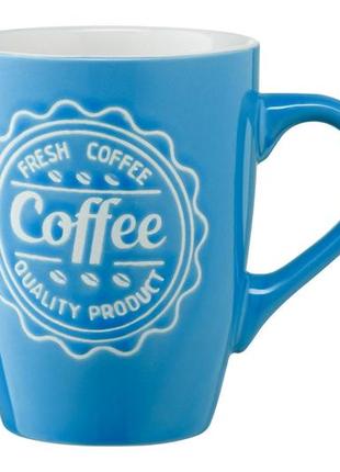 Керамічна чашка ardesto coffee з візерунком 330мл синій (ar3469bl)3 фото