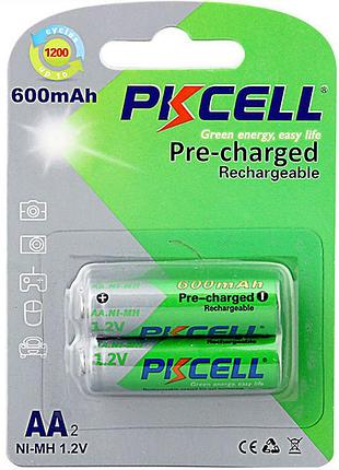 Аккумулятор aa pkcell aa600-2b 600mah 1.2v ni-mh rtu rechargeable battery 2 шт