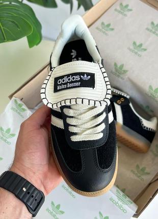 Кожаные кроссовки adidas samba wales bonner black/white5 фото