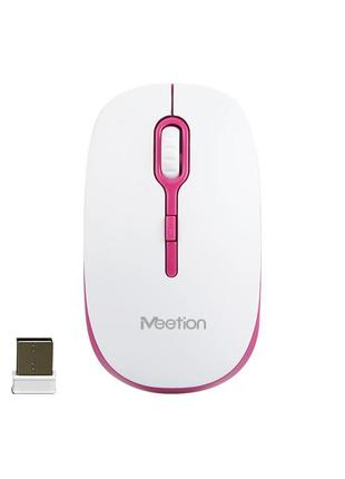 Мышь meetion mt-r547 белая с красным беспроводным оптическим wireless 2.4g