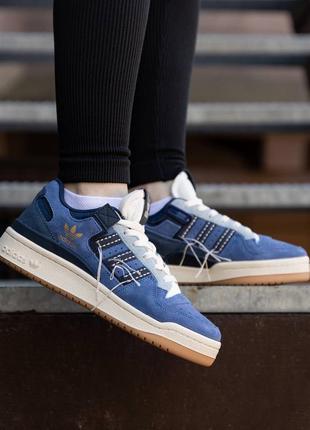 Кросівки adidas forum 84 low blue off-white6 фото