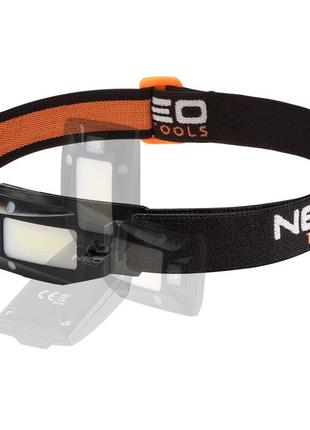 Налобный фонарь neo tools 500 мач/li-ion/3вт/180 лм черный (99-069)