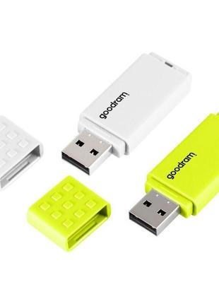 Флеш пам'ять usb goodram 2x64гб ume2 mix usb 2.0 білий/жовтий (ume2-0640mxr11-2p)