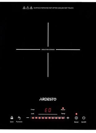 Настольная плитка ardesto ics-b118 индукционная 1.8вт сенсорная таймер boost черный