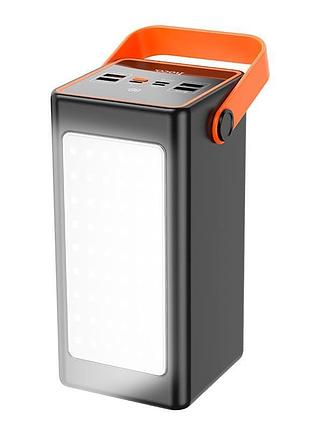 Портативное зарядное power bank hoco super j107 90000mah 4type-c/usb/lightning qc 22.5w black