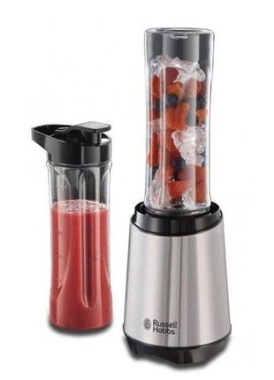 Компактный блендер russell hobbs mix and go steel с двумя емкостями 600мл/300вт (23470-56)