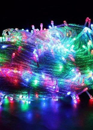 Светодиодная гирлянда xmas led 100l 3.3 line m-1 multi 10м уличная с соединителем