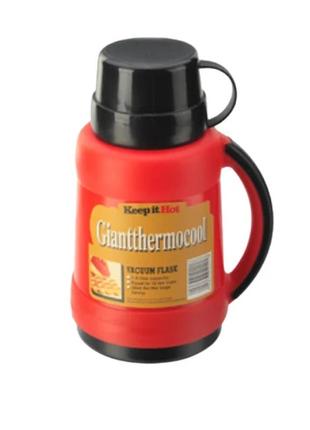 Термос со стеклянной колбой stenson mt-4585-10 1л red