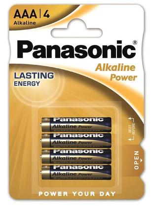 Щелочная батарейка panasonic power ааа alkaline lr03reb/4bpr 1,5в блистер 4шт