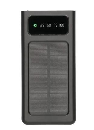 Повербанк powerbank с солнечной панелью 20000mah lightning/usb type-c/micro usb 2.1a solar energy