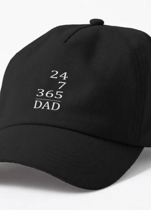 Кепка мужская с принтом dad 24/7 для папы