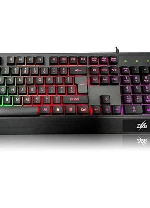 Игровая клавиатура проводная и мышь zeus m-710 led gaming keyboard