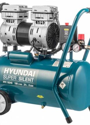 Компрессор воздушный безмасляный 2-х поршневой hyundai hyc 1824s 1000вт 180 л/мин
