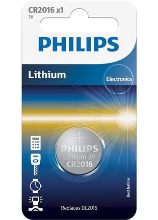 Літієва батарейка philips cr2016 lithium cr2016/01b 3в