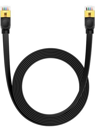 Патч-корд baseus high speed cat7 10gigabit ethernet cable (flat cable) 5m b00133207111-04 black